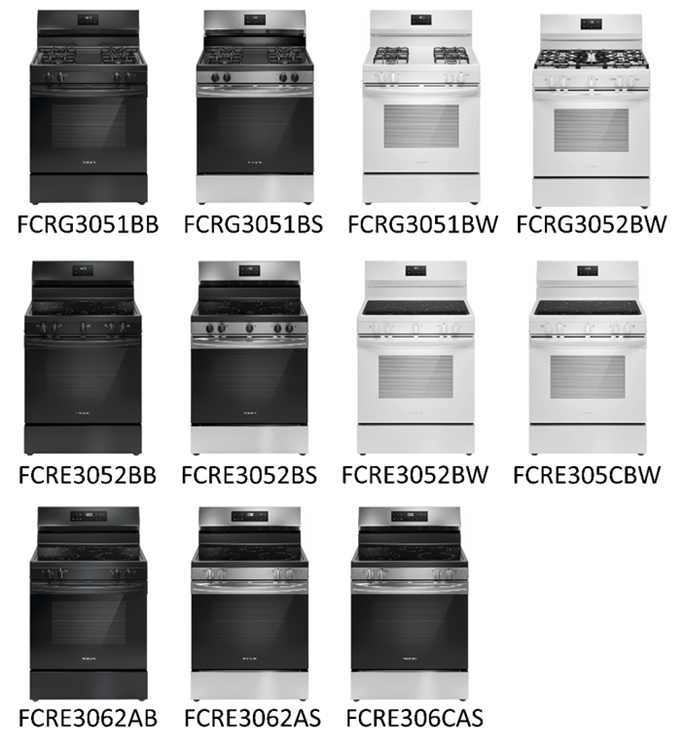 Frigidaire rear-controlled ranges