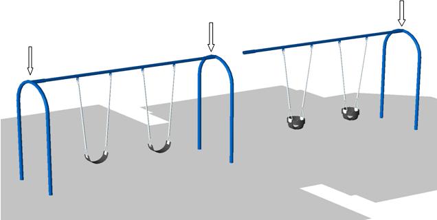 2 3/8 inch Arch Swing Sets