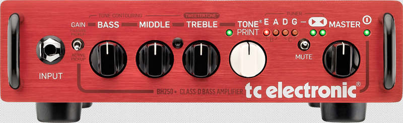 tc electronic 250 W bass guitar amplifier, model BH250