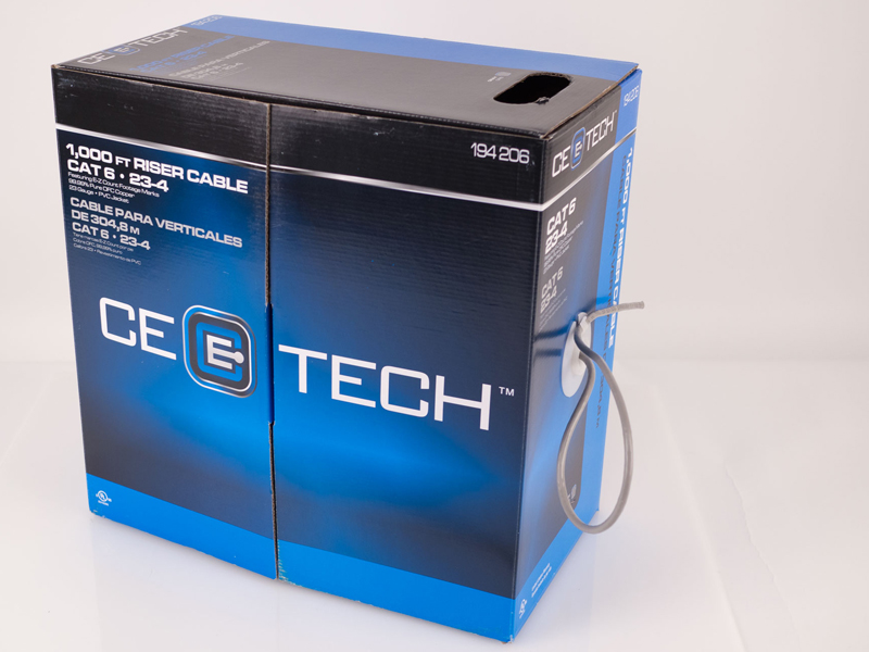 CE Tech 1000 ft. Riser Cable packaging