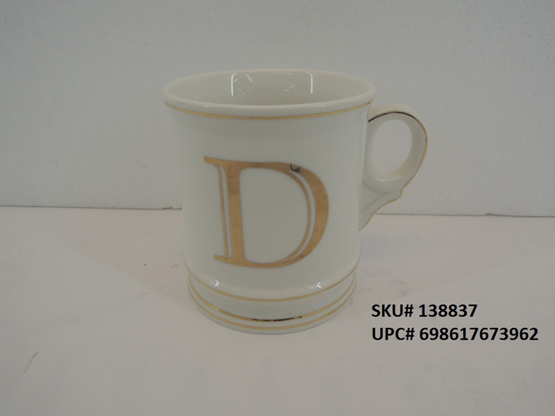 Metallic Monogram Beverage Mugs