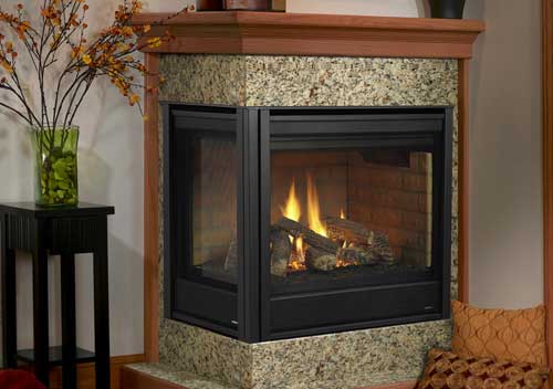 Heat-N-Glo® and Heatilator® Corner Unit Series indoor gas fireplaces