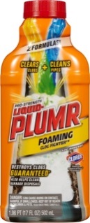 Liquid Plumr® Pro-Strength Foaming Clog Fighter®, Liquid Plumr® Industrial Strength Urgent Clear® and Liquid Plumr® Pro-Strength Urgent Clear® clog removers