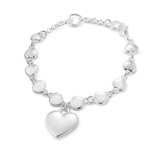Silver bracelets and charm necklaces