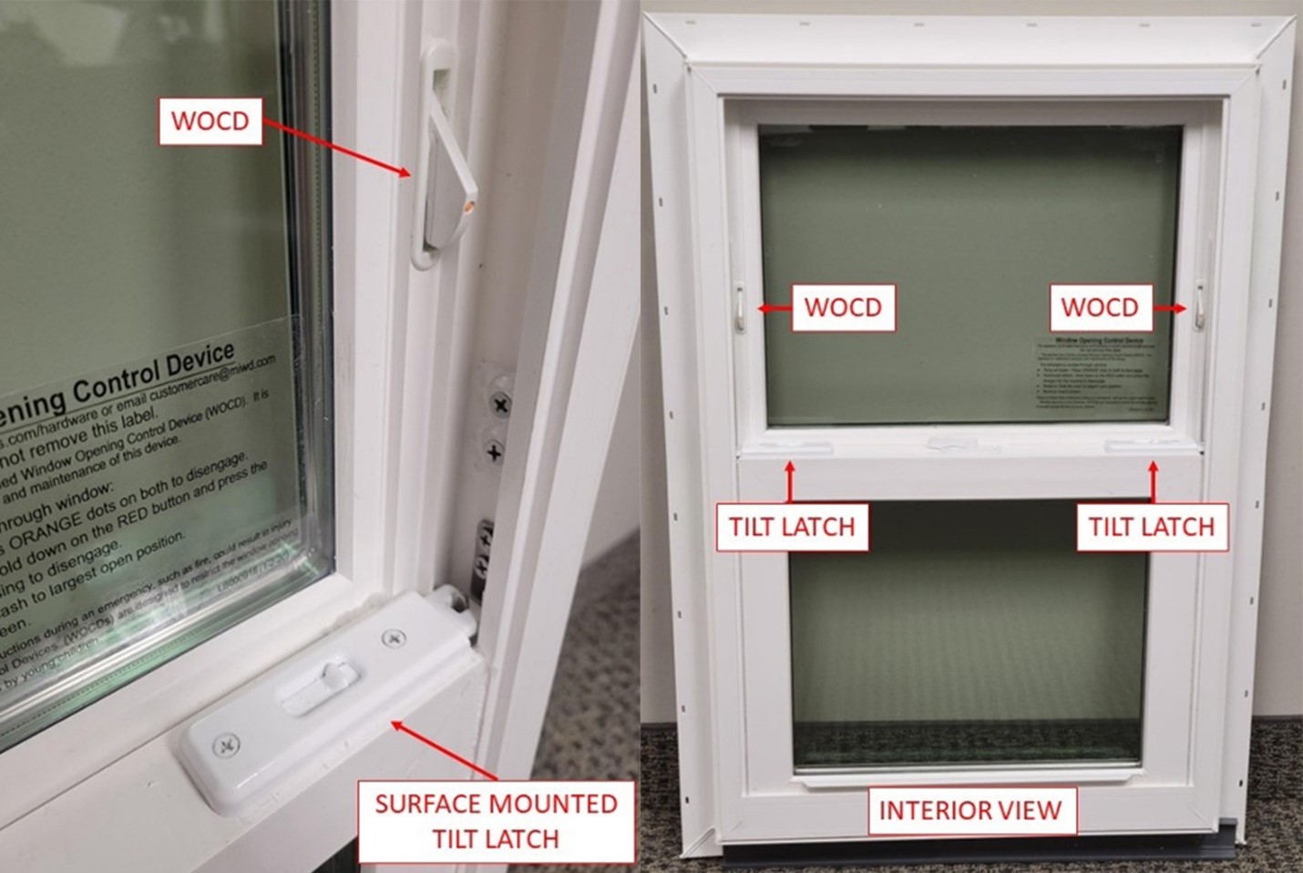 1620 vinyl single-hung impact windows with window opening control devices