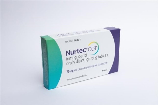 Nurtec® ODT (rimegepant) orally disintegrating tablets, 75mg 8-Unit Dose blister pack