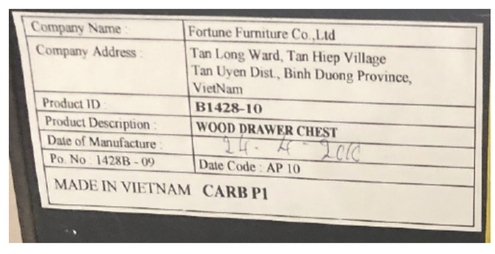Magnussen Home Nova Series 5-Drawer Chests — About 13,200 (In addition, approximately 2,520 were sold in Canada) - safety alert, image 2