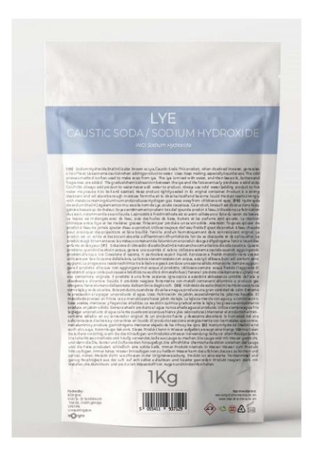 The weight and batch number appear on the back of the product
