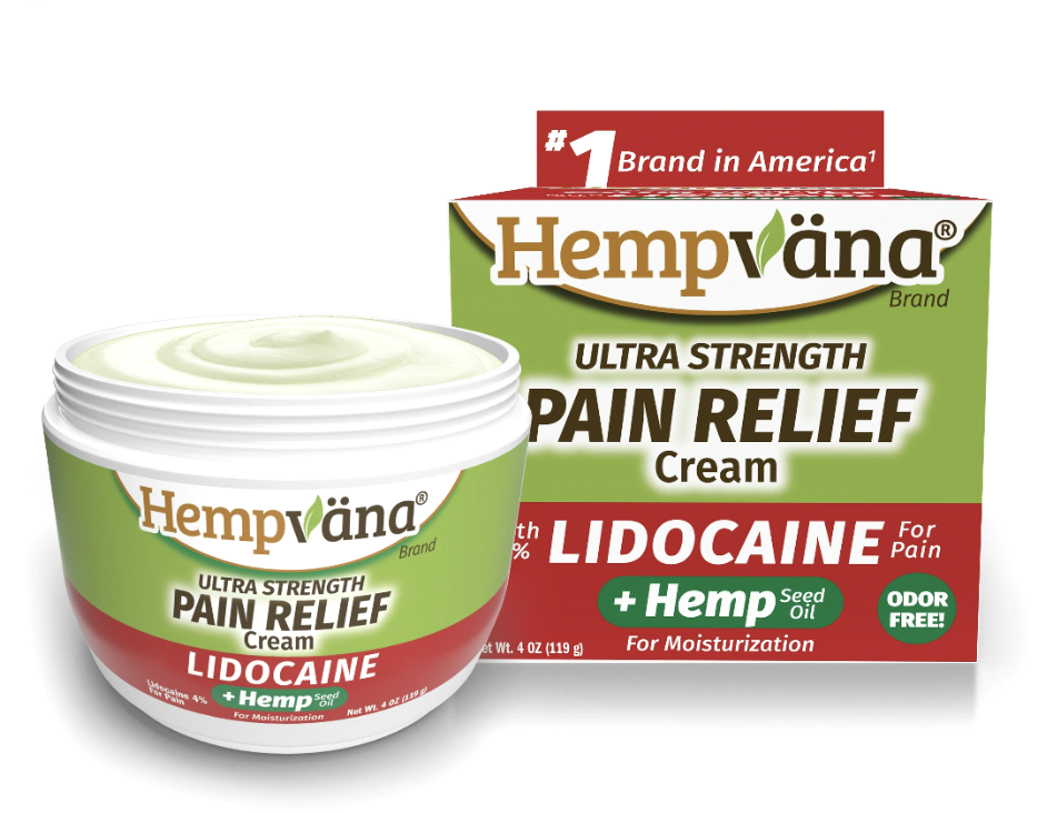 Recalled Hempväna Ultra Strength Pain Relief Cream with Lidocaine 4 ounce jar