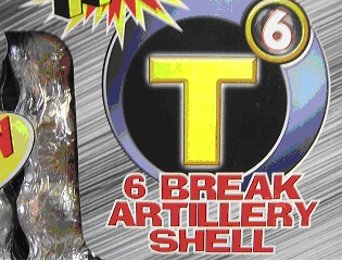 "T6" Titanium 6 Break Artillery Shell Fireworks