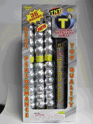 "T6" Titanium 6 Break Artillery Shell Fireworks