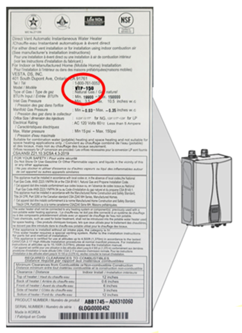 VESTA.DS Recalls VST Brand Tankless Water Heaters Due to Carbon Monoxide (CO) Poisoning Hazard and Risk of Serious Injury and Death