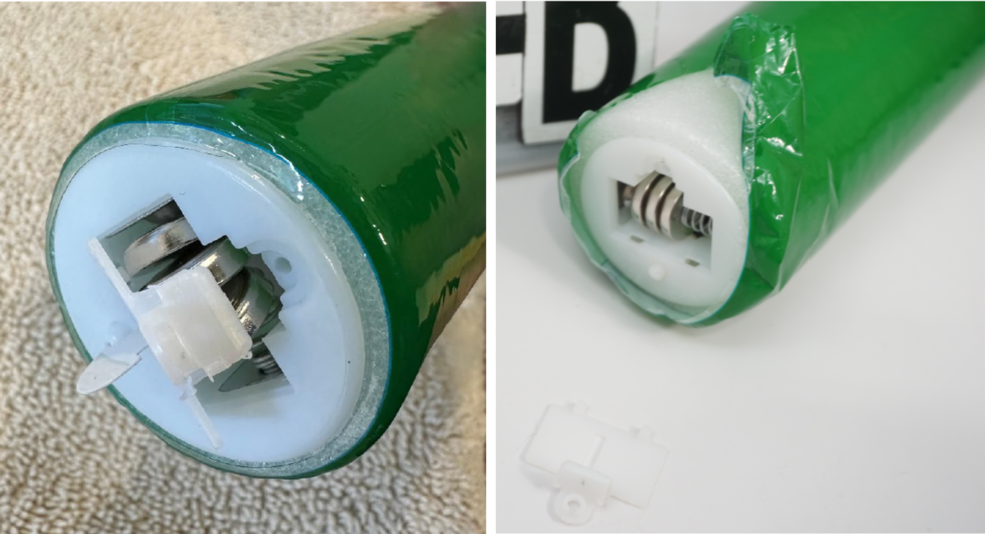 Recalled Light-Up Foam Stick (Item No. SS041-M) – End of stick showing accessible button cell batteries