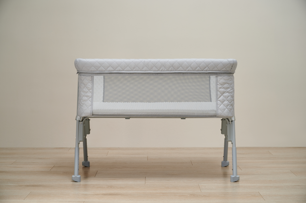 Recalled AirClub Convertible Bassinet – Front View light grey