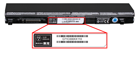 Panasonic battery packs used in Toshiba laptop computers