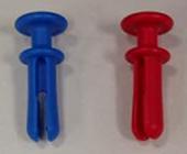 Blue and Red Plastic Nails