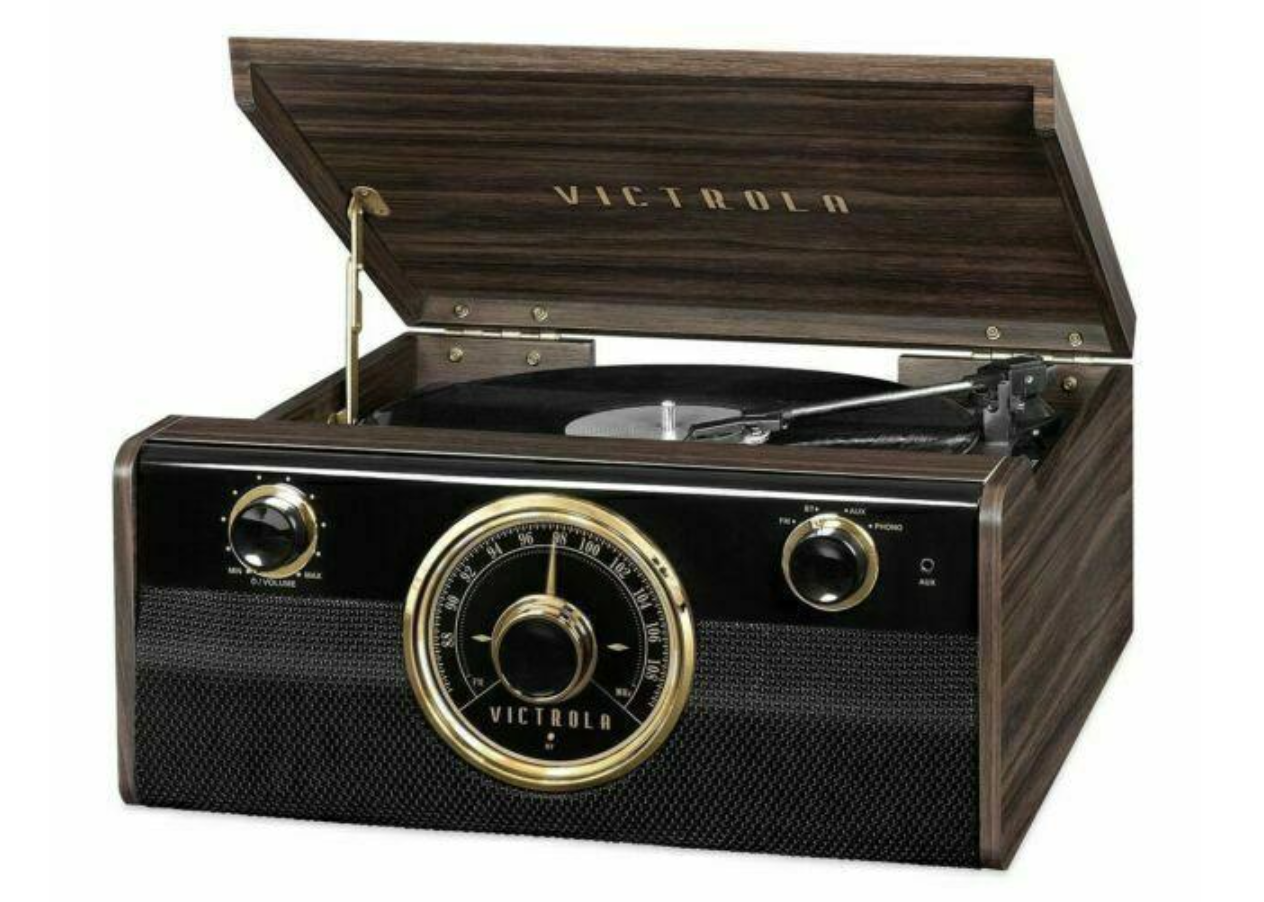 Wood Metropolitan Bluetooth Record Players with 3-Speed Turntables