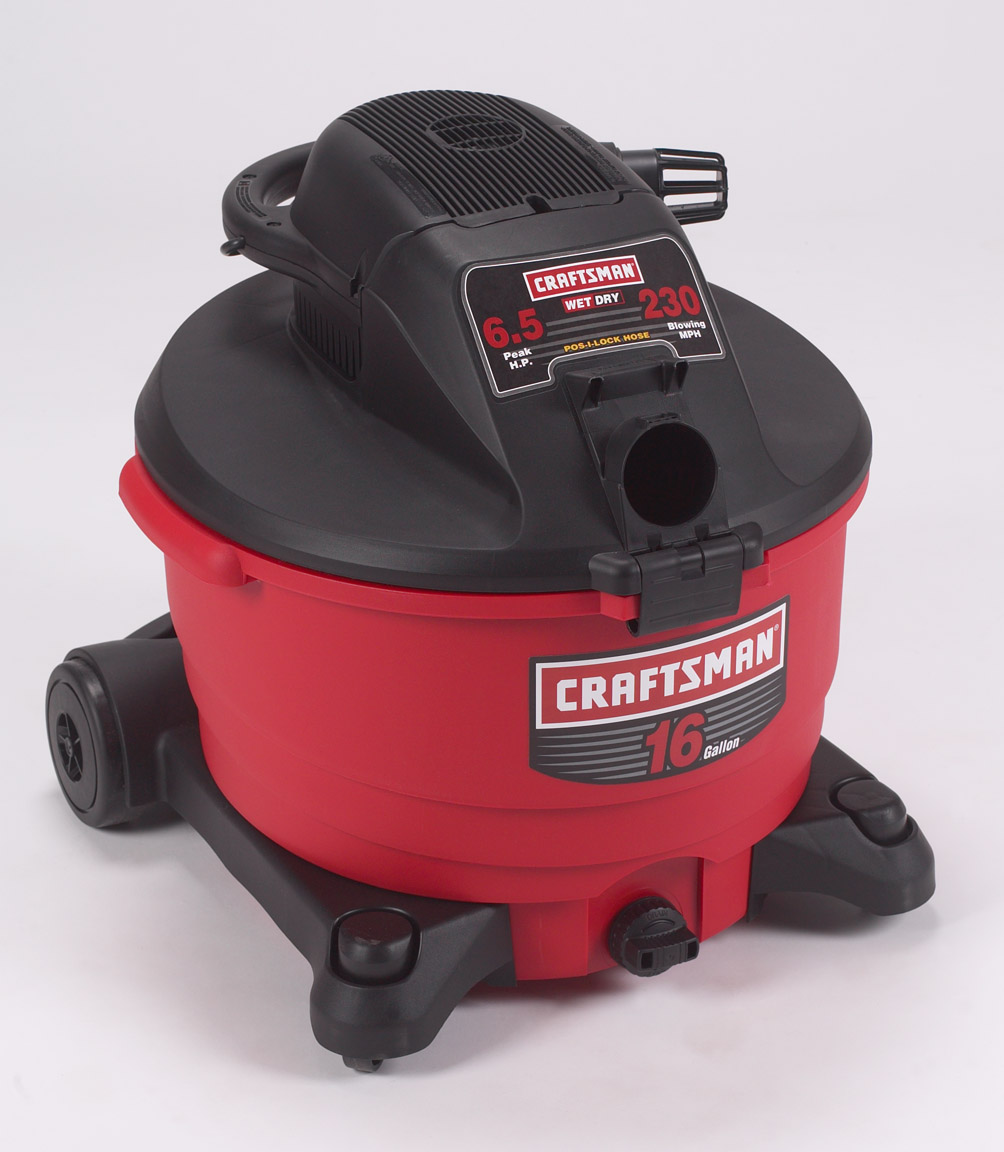 Craftsman 16-gallon and RIDGID 12- and 16-gallon wet/dry vacuums