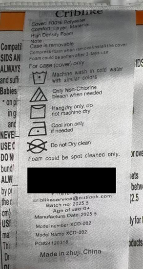 F&F Fine Wines Recalls Kirkland Signature Valdobbiadene Prosecco Entrapment or Suffocation; Violates Mandatory Standards for Mattresses; Sold on Amazon by Mengna Criblike Mattresses Recalled Due to Risk of Serious Injury or Death from Entrapment