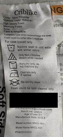 F&F Fine Wines Recalls Kirkland Signature Valdobbiadene Prosecco Entrapment or Suffocation; Violates Mandatory Standards for Mattresses; Sold on Amazon by Mengna Criblike Mattresses Recalled Due to Risk of Serious Injury or Death from Entrapment