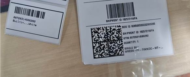 SKU WMEDX-FC-TVK9CDC-RT, WMEDX-FC-TVK9CDC-GY, WMEDX-FC-TVK9CDC-BK or WMEDX-FC-TVK9CDC-WT is printed on a label attached to the product packaging of the recalled DUMOS television stand dressers