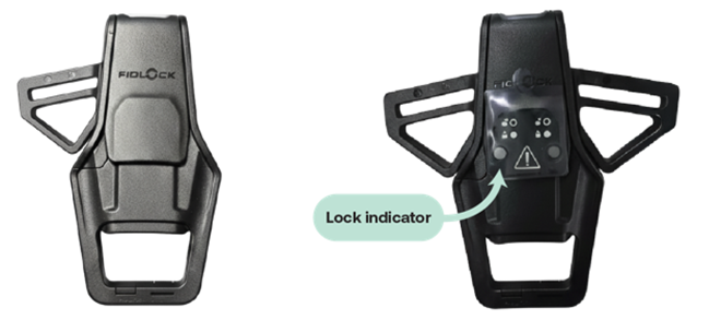 Recalled E-bike Old Buckle (left) and E-bike Replacement Buckle (right)
