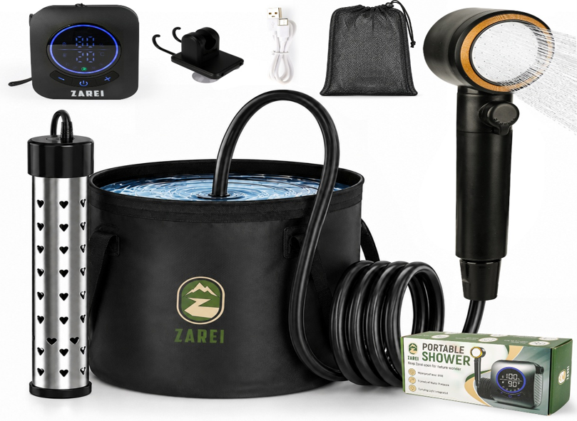 Recalled Portable Camping Shower with bucket and 1500W Heater (entire system)