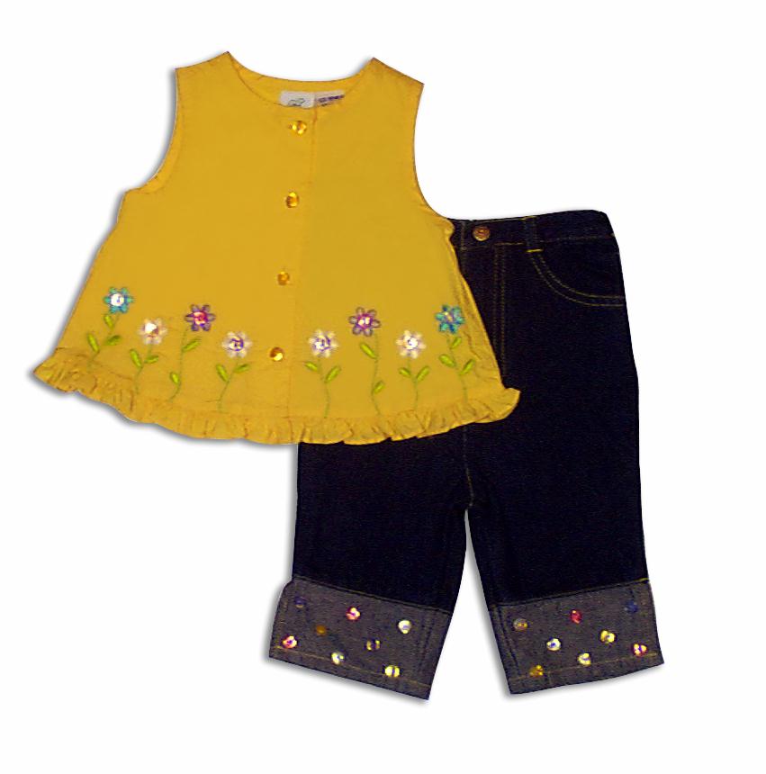 Greendog® girl's capri pant and shirt set