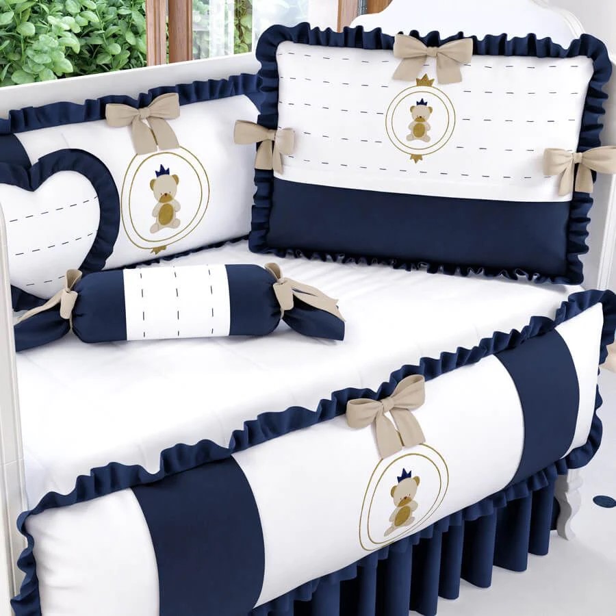 Recalled 7-Piece Royal Teddy Bear Crib Bedding Set