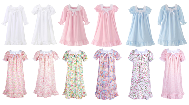 Recalled Nightgowns for Girls, Long Vintage Soft Cotton Sleepwear, Full Length Nightdress