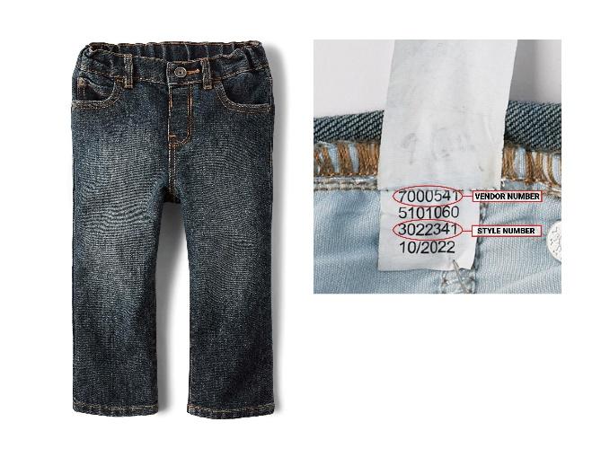 Recalled Baby and Toddler Boy Basic Stretch Straight Leg Jeans, Style # 3022341, vendor # 7000541