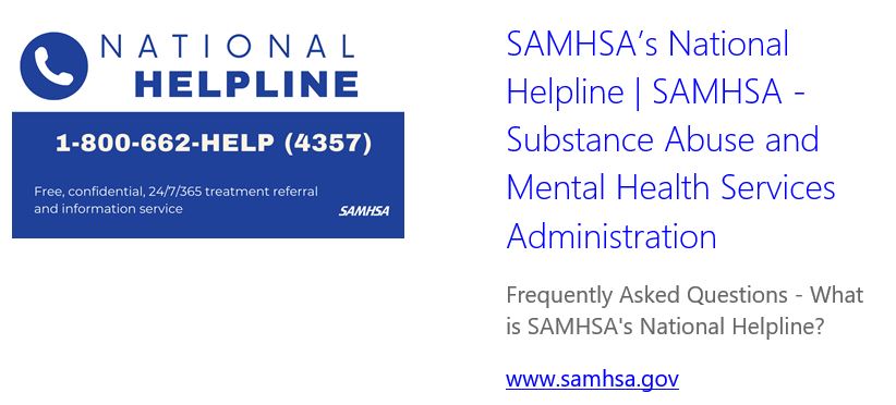 National Helpline SAMHSA