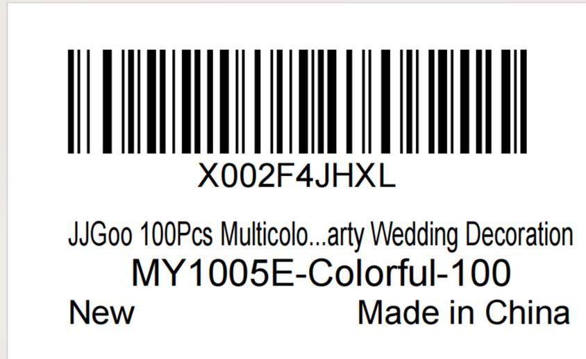"MY1005E-Colorfu1-100" is printed on a label on the product packaging of the recalled JJGoo LED balloon lights