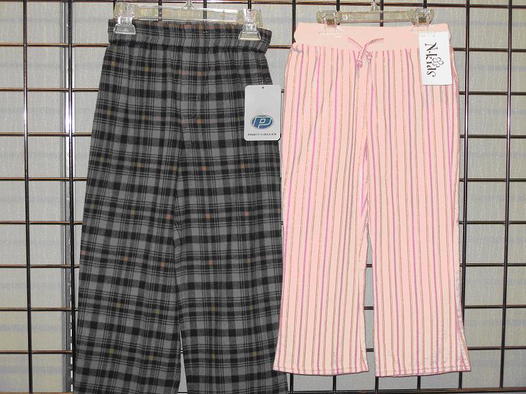 N-Kids Brand Girl's Drawstring Flannel Pants and Pine Peak Brand Blues Boy's Drawstring Flannel Pants