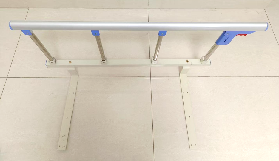 Recalled Neaude Adult Portable Bed Rail with silver top rail – top view