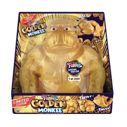 Recalled Orb Funkee Gold Jumbo Monkee in Packaging