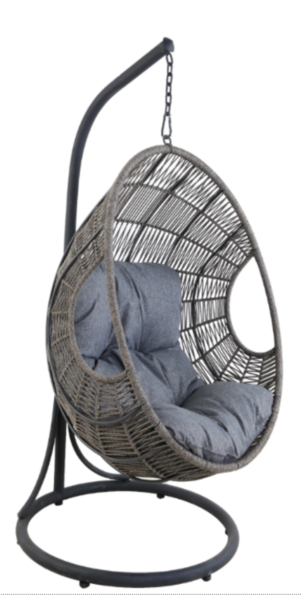 2022 new design fiberglass egg pod hanging chair swinging chair