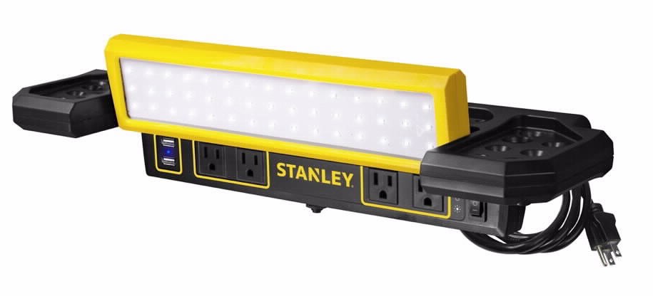 Stanley workbench LED light and power stations