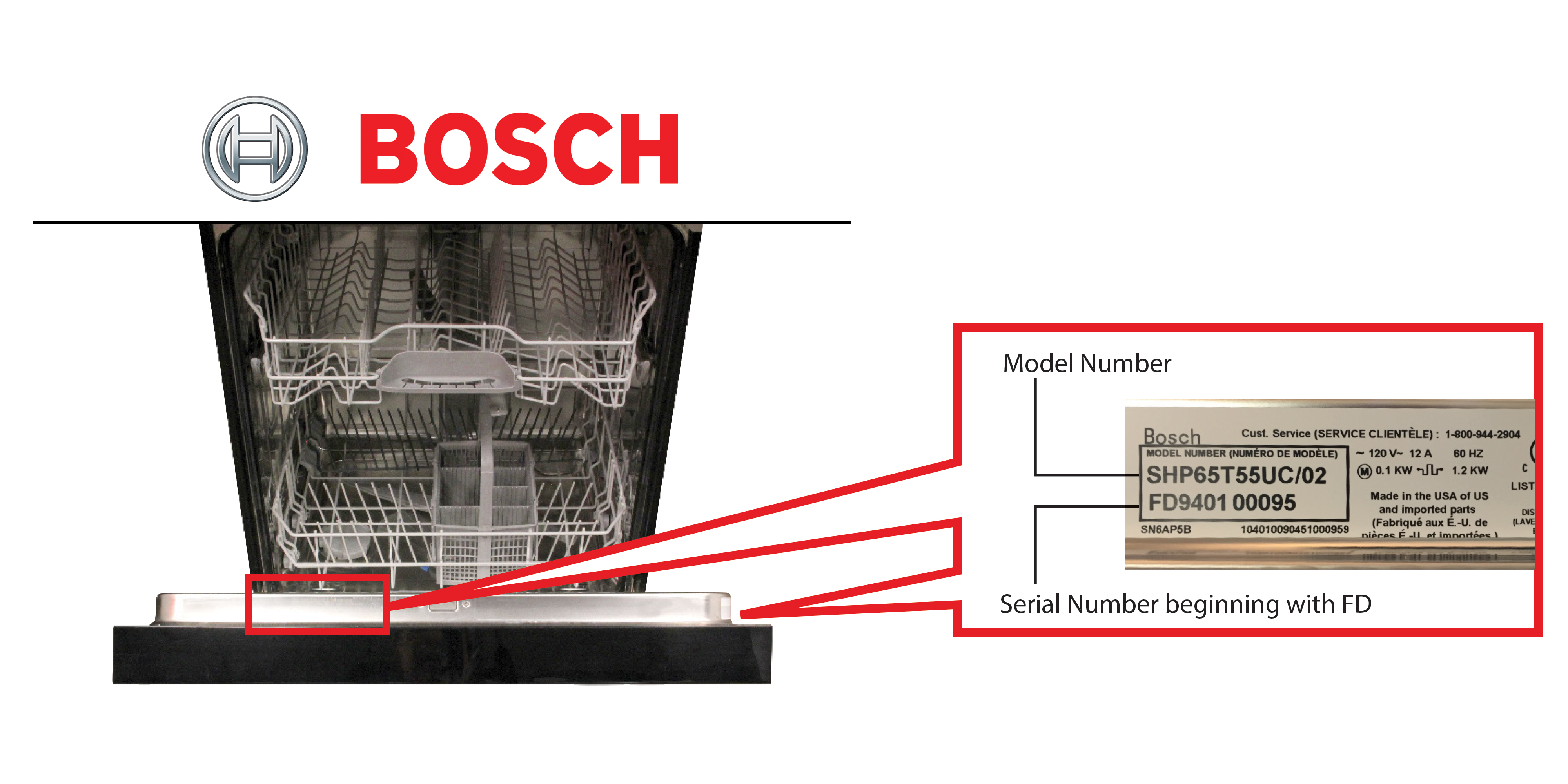 Bosch, Gaggenau, Jenn-Air and Thermador brand dishwashers