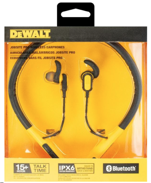 Recalled DEWALT wireless earphones 