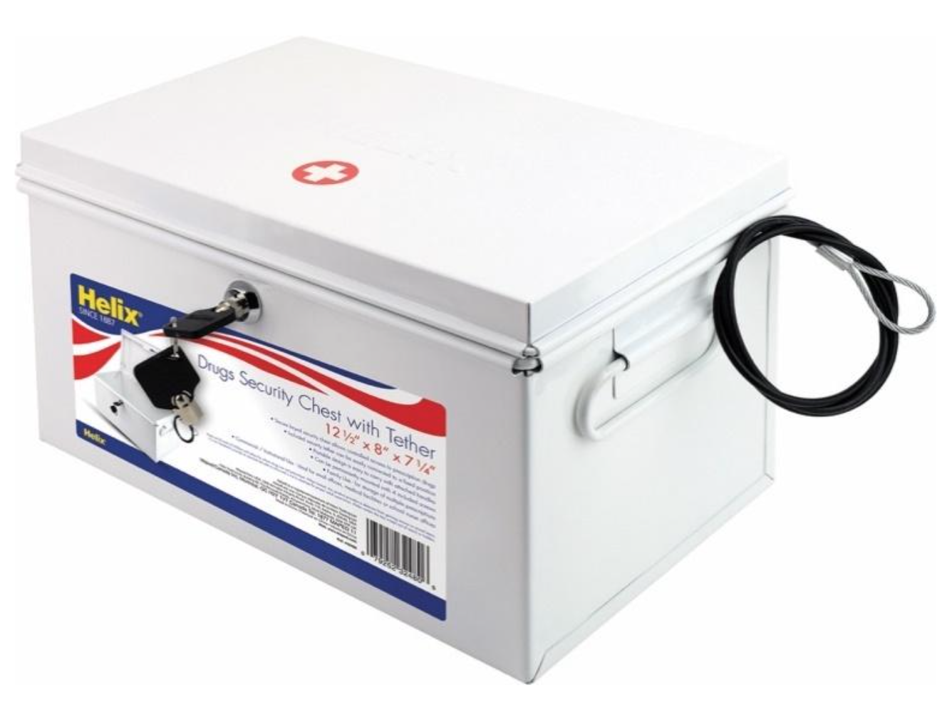 Recalled Helix Metal Lockable Drug Security Chest - closed