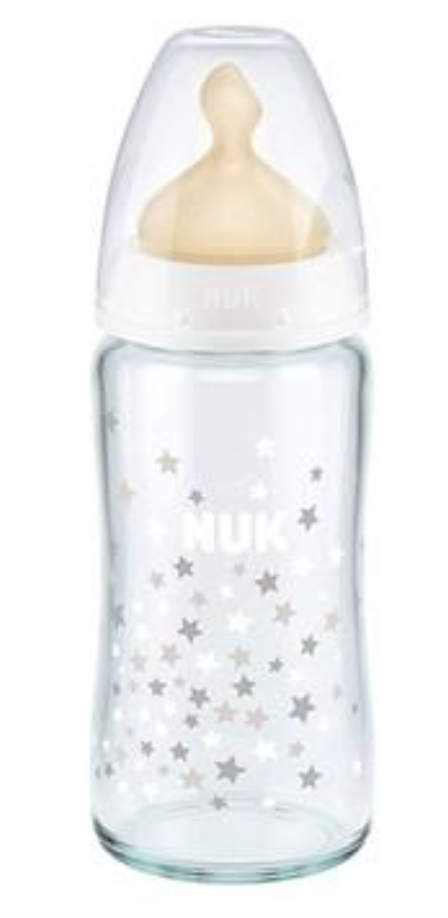 NUK First Choice 240 mL Glass Baby Bottles