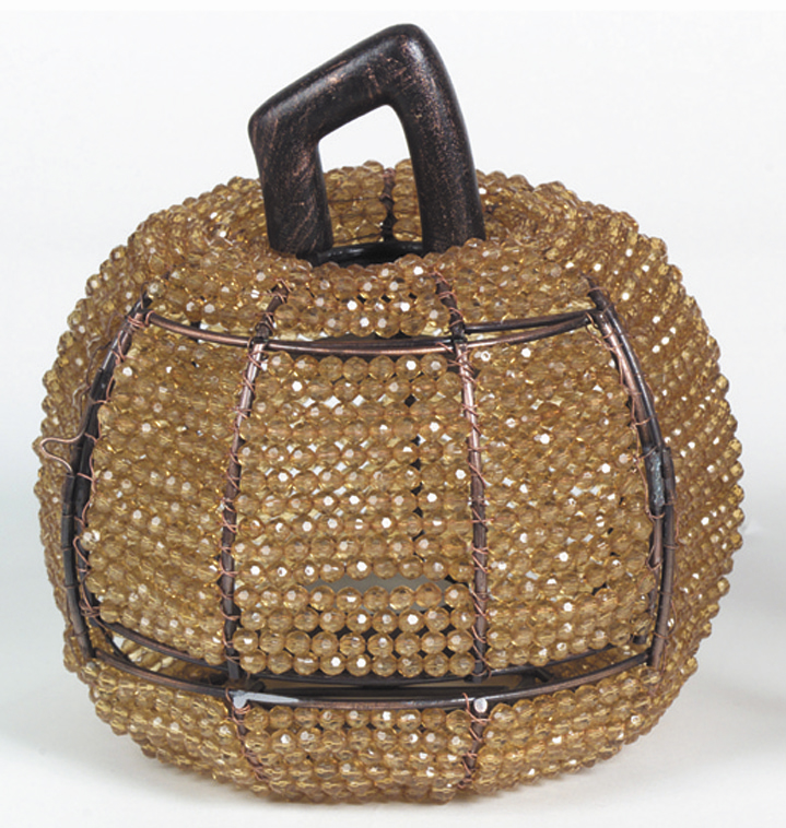 Beaded Pumpkin Tea Light Holders