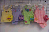 Infant girls' garments and sandals