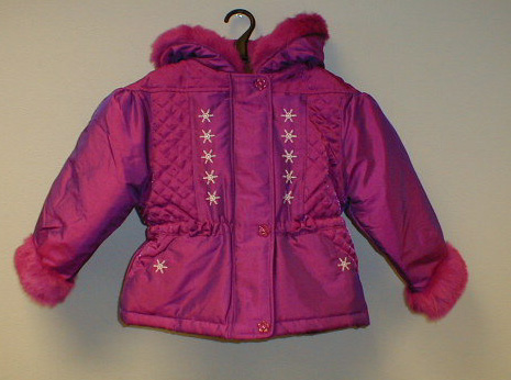 Girls' iridescent hooded winter jackets