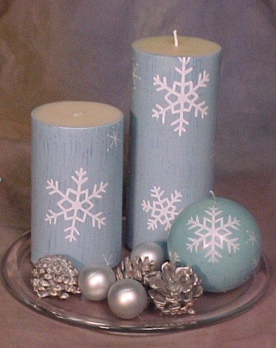 Home Trends Ice Holiday Collection Candle gift set: Snow House Candle gift set, Snowman Candle gift set, and Snowflake Candle gift set