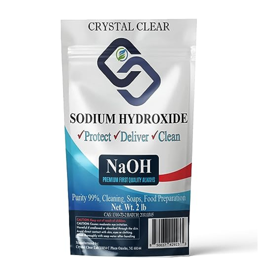 Crystal Clear Sodium Hydroxide, 2 lb. bags