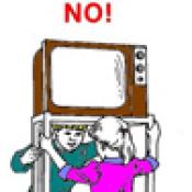 Warning! TV/Audiovisual Cart Tipover Hazard!