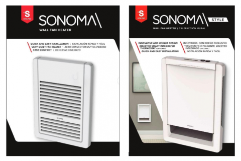 Recalled ASSO and ASSOS Sonoma wall fan heaters