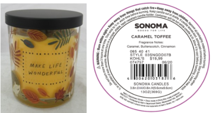 Recalled Kohl’s Make Life Wonderful Candle
